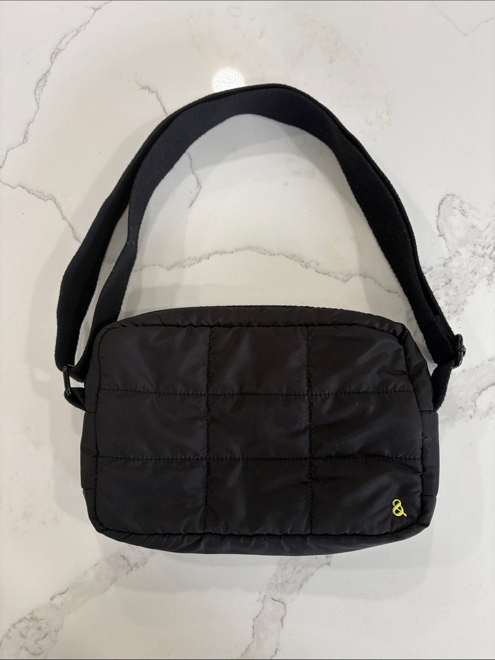 LOFT Lou & Grey Black Quilted Nylon Crossbody Bag